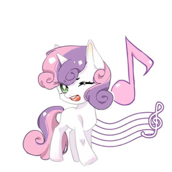 Size: 750x750 | Tagged: safe, artist:woxiangshangxuerangwoshangxue, derpibooru import, sweetie belle, pony, unicorn, g4, horn, solo