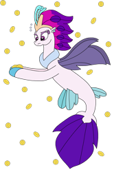 Size: 1903x2874 | Tagged: safe, artist:supahdonarudo, derpibooru import, queen novo, seapony (g4), g4, bubble, coin, confused, holding, simple background, transparent background