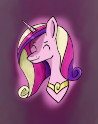 Size: 1419x1801 | Tagged: safe, artist:waspking, derpibooru import, princess cadance, pony, g4, abstract background, female, smiling, solo, solo female