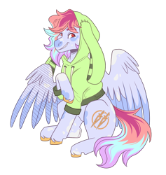 Size: 1800x1900 | Tagged: safe, artist:monnarcha, derpibooru import, oc, pegasus, pony, clothes, hoodie, male, simple background, solo, stallion, transparent background