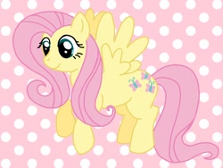 Size: 2160x1620 | Tagged: safe, artist:captainelsa, derpibooru import, fluttershy, pegasus, g4, female, polka dot background, solo