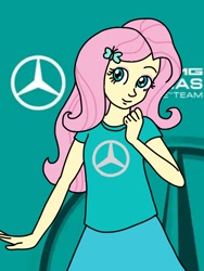 Size: 810x1080 | Tagged: safe, artist:captainelsa, derpibooru import, fluttershy, human, equestria girls, g4, female, formula 1, mercedes-benz, solo