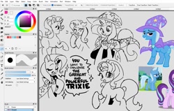 Size: 1321x838 | Tagged: safe, artist:rotten_hyena, derpibooru import, starlight glimmer, trixie, pony, unicorn, g4, art program in frame, duo, female, firealpaca, horn, mare, screencap reference