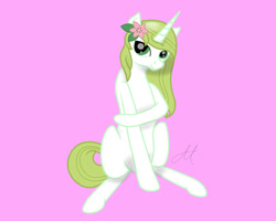 Size: 1000x800 | Tagged: safe, artist:yinmai, derpibooru import, oc, oc only, pony, unicorn, horn, mythical pokémon, pink background, pokémon, ponified, shaymin, simple background, solo, species swap