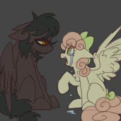 Size: 600x600 | Tagged: safe, artist:php193, derpibooru import, oc, oc only, oc:soft sonance, oc:stormchaser, pegasus, pony, bags under eyes, couple, crying, duo, duo male and female, female, male, sad, tired, vent art