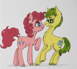 Size: 2268x2045 | Tagged: safe, artist:kovoranu, derpibooru import, pinkie pie, oc, oc:monitus, earth pony, pony