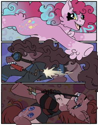 Size: 2750x3500 | Tagged: safe, artist:pegacousinceles, derpibooru import, pinkie pie, earth pony, pony, alternate universe, au:days end, au:something wrong in equestria, au:war never ends, drug use, drugs, female, junkie pie, mare, triality