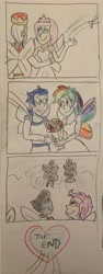 Size: 1502x3993 | Tagged: safe, artist:13mcjunkinm, derpibooru import, fluttershy, rainbow dash, rumble, scootaloo, soarin', thunderlane, human, equestria girls, g4, comic, female, male, ship:rumbloo, shipping, soarindash, straight, thundershy, traditional art