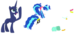 Size: 1089x489 | Tagged: safe, artist:painterede, derpibooru import, princess luna, alicorn, pony, between dark and dawn, g4, 80s princess luna, alternate hairstyle, base, bracelet, clothes, concave belly, female, jewelry, leg warmers, mare, my little pony: friendship is magic, necklace, ponytail, simple background, slender, thin, white background