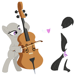 Size: 671x661 | Tagged: safe, artist:painterede, derpibooru import, octavia melody, earth pony, pony, g4, base, bipedal, cello, female, lidded eyes, mare, musical instrument, simple background, solo, white background