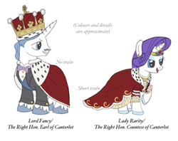 Size: 800x633 | Tagged: safe, artist:infrasonicman, derpibooru import, fancypants, rarity, pony, unicorn, g4, clothes, crown, dress, facial hair, female, horn, jewelry, king, male, mare, moustache, raripants, regalia, royalty, shipping, simple background, stallion, straight