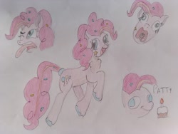 Size: 844x633 | Tagged: safe, artist:vlen10, derpibooru import, pinkie pie, colored sketch, drawing, female, sketch, solo, traditional art