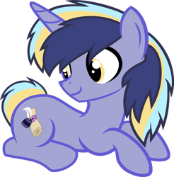 Size: 1024x1042 | Tagged: safe, artist:tkn297, derpibooru import, oc, oc:starry wish, pony, unicorn, horn, lying down, male, prone, simple background, solo, stallion, transparent background