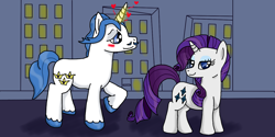 Size: 1366x685 | Tagged: safe, artist:kartaltheartist, derpibooru import, fancypants, rarity, pony, unicorn, female, horn, male, mare, raripants, shipping, stallion, straight