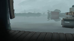 Size: 1280x711 | Tagged: safe, alternate version, artist:waffelkins, derpibooru import, background, cloud, cloudy, fog, no pony, outdoors, water