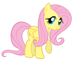 Size: 4000x3076 | Tagged: safe, artist:takua770, derpibooru import, fluttershy, pegasus, pony, g4, .psd available, .svg available, female, folded wings, mare, raised hoof, raised leg, simple background, smiling, solo, tail, transparent background, vector, wings