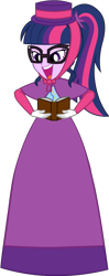 Size: 1403x3540 | Tagged: safe, artist:cartoonmasterv3, derpibooru import, sci-twi, twilight sparkle, human, equestria girls, g4, 19th century, advent calendar, caroling, christmas, christmas 2024, clothes, dress, gown, holiday, long dress, long skirt, simple background, skirt, solo, transparent background, victorian, victorian dress