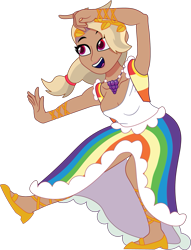 Size: 1201x1575 | Tagged: safe, artist:prixy05, derpibooru import, rainbow dash, human, g4, clothes, dress, female, gala dress, humanized, laurel wreath, moderate dark skin, simple background, solo, transparent background