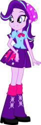 Size: 839x2527 | Tagged: safe, artist:dustinwatsongkx, derpibooru import, starlight glimmer, human, equestria girls, g4, boots, clothes, clothes swap, cutie mark on clothes, eyeshadow, female, hat, high heel boots, shirt, shoes, skirt, smiling, solo