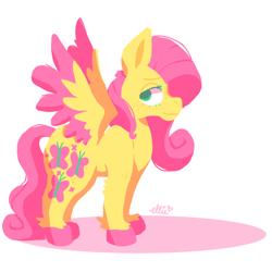 Size: 2000x2000 | Tagged: safe, artist:smile-files, derpibooru import, fluttershy, pegasus, pony, g4, female, mare, solo, spread wings, wings