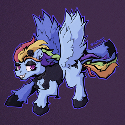 Size: 4000x4000 | Tagged: safe, artist:cookiedough, derpibooru import, rainbow dash, pegasus, g4, alternate design, goth, punk, rainbow punk, simple background, solo