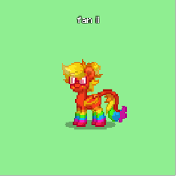 Size: 440x440 | Tagged: safe, derpibooru import, oc, oc only, oc:fan ii, pony, green background, name, pony town, simple background, smiling, solo, text