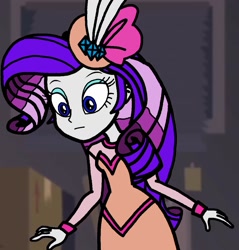 Size: 1097x1148 | Tagged: safe, artist:dragonkingamn, derpibooru import, edit, edited screencap, screencap, choose your own ending, equestria girls, g4, rarity investigates: the case of the bedazzled boot, :|, clothes, diamond, dress, feather, hat, long dress, long skirt, long sleeves, looking down, pillbox hat, rarity investigates: the case of the bedazzled boot: trixie, skirt