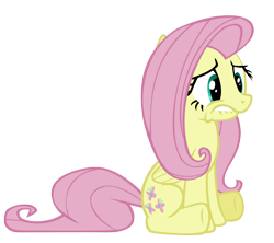 Size: 2254x2000 | Tagged: safe, artist:ns4j19y, derpibooru import, fluttershy, pegasus, pony, g4, stare master, 2011, absurd resolution, artifact, female, folded wings, lip bite, mare, my little pony: friendship is magic, nervous, simple background, sitting, solo, tail, transparent background, vector, wings