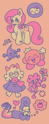 Size: 720x1792 | Tagged: safe, artist:smile-files, derpibooru import, fluttershy, butterfly, human, pegasus, pony, g4, battle for dream island, crossover, deltarune, eyes closed, female, group, kirby, kirby (series), limited palette, living object, mare, open mouth, open smile, pokémon, ralsei, smiling, solosis, teardrop, wally darling, welcome home