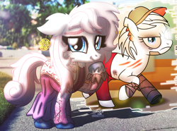 Size: 3471x2586 | Tagged: safe, artist:yourboimario, derpibooru import, nurse redheart, earth pony, pony, g4, bandage, clothes, ear piercing, earring, female, glowing, glowing eyes, infection au, irl, jewelry, mare, photo, piercing, ponies in real life, raised hoof, raised leg, robotic arm, scar, self paradox, self ponidox, torn ear