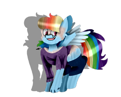 Size: 2834x2267 | Tagged: safe, artist:toffee-the-dingo, derpibooru import, rainbow dash, human, pegasus, pony, g4, clothes, female, high res, human to pony, mid-transformation, open mouth, simple background, smiling, solo, species swap, torn clothes, transformation, transparent background