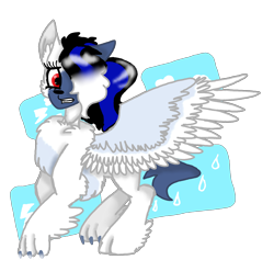 Size: 1634x1549 | Tagged: safe, artist:toffee-the-dingo, derpibooru import, oc, oc only, oc:labys, pony, absol, mid-transformation, pokefied, pokémon, pony to pokémon, simple background, solo, species swap, transformation, transparent background