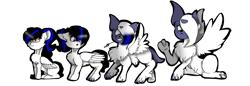 Size: 5823x2002 | Tagged: safe, artist:toffee-the-dingo, derpibooru import, oc, oc only, oc:labys, pegasus, pony, absol, chest fluff, high res, pokefied, pokémon, pony to pokémon, simple background, sitting, solo, species swap, transformation, transformation sequence, transparent background