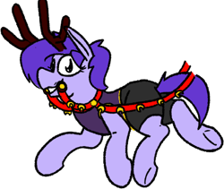 Size: 432x365 | Tagged: safe, artist:dinexistente, derpibooru import, oc, oc only, antlers, christmas, clothes, commission, fake antlers, holiday, looking at you, smiling, solo, ych result