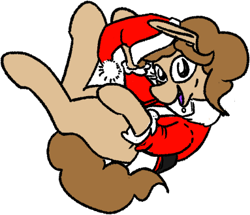 Size: 383x329 | Tagged: safe, artist:dinexistente, derpibooru import, oc, oc only, christmas, commission, hat, holiday, looking at you, santa hat, solo, ych result, your character here