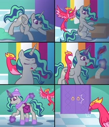 Size: 3600x4177 | Tagged: safe, artist:artisticwerks, derpibooru import, oc, oc:light breeze, alicorn, bird, phoenix, pony, clothes, female, hat, life's a breeze, magic, mare, offspring, parent:king sombra, parent:princess celestia, parents:celestibra, socks, winter hat