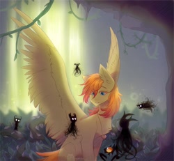 Size: 2340x2160 | Tagged: safe, artist:dedfriend, derpibooru import, oc, oc only, pegasus, pony, hollow knight, solo, spread wings, wings