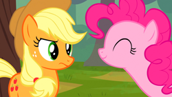 Size: 1920x1080 | Tagged: safe, derpibooru import, screencap, applejack, pinkie pie, earth pony, pony, g4, season 2, the last roundup, duo, duo female, female, mare, my little pony: friendship is magic