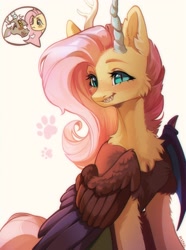 Size: 1355x1824 | Tagged: safe, artist:pledus, derpibooru import, discord, fluttershy, draconequus, pegasus, g4, female, fusion, fusion:discord, fusion:fluttershy, male