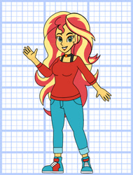 Size: 828x1089 | Tagged: safe, artist:superaaronawesome, derpibooru import, sunset shimmer, human, equestria girls, g4, alternate design, clothes, female, solo