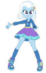 Size: 1900x2965 | Tagged: safe, artist:gmaplay, derpibooru import, trixie, human, better together, equestria girls, forgotten friendship, g4, blue socks, boots, clothes, cute, diatrixes, equestria girls specials, female, shoes, simple background, skirt, socks, solo, transparent background