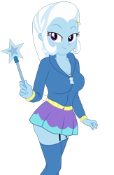 Size: 2300x3529 | Tagged: safe, artist:gmaplay, derpibooru import, trixie, human, better together, equestria girls, forgotten friendship, g4, blue socks, boots, breasts, cleavage, clothes, cute, diatrixes, equestria girls specials, female, magician outfit, shoes, simple background, skirt, socks, solo, transparent background