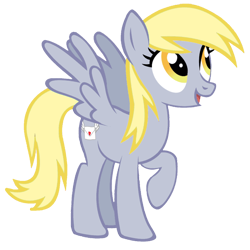 Size: 1250x1250 | Tagged: safe, artist:murilei, derpibooru import, derpy hooves, pegasus, pony, g4, adorkable, alternate cutie mark, alternate universe, bravery, compassion, courage, cute, derpabetes, derpysass, dork, female, honour, hope, integrity, kindness, loyalty, mail, open mouth, open smile, optimism, perseverance, raised hoof, raised leg, simple background, smiling, solo, spread wings, transparent background, underp, wings