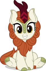 Size: 1974x3038 | Tagged: safe, artist:jhayarr23, derpibooru import, autumn blaze, kirin, g4, sounds of silence, awwtumn blaze, chest fluff, cloven hooves, cute, female, grin, hnnng, kirinbetes, leg fluff, looking at you, my little pony: friendship is magic, simple background, sitting, smiling, solo, squee, transparent background, underhoof, vector, weapons-grade cute