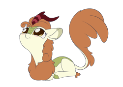 Size: 1494x1056 | Tagged: safe, artist:dusthiel, derpibooru import, autumn blaze, kirin, g4, awwtumn blaze, behaving like a cat, cute, female, lying down, ponyloaf, prone, simple background, solo, transparent background