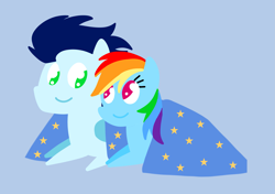 Size: 3553x2499 | Tagged: safe, anonymous artist, derpibooru exclusive, derpibooru import, rainbow dash, soarin', pegasus, pony, series:soarindash all seasons, series:soarindash romantic tales, series:soarindash winter, blanket, cute, dashabetes, female, heartwarming, male, mare, pointy ponies, primal, rainbow dash is best pony, romantic, shared blanket, shipping, soarinbetes, soarindash, stallion, straight