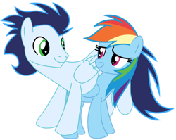 Size: 1280x1019 | Tagged: safe, artist:soarindasher10, derpibooru import, rainbow dash, soarin', pegasus, pony, g4, cute, dashabetes, female, male, mare, primal, rainbow dash is best, romantic, shipping, simple background, soarinbetes, soarindash, stallion, straight, transparent background