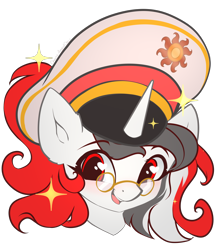 Size: 3508x4020 | Tagged: safe, artist:chaosangeldesu, derpibooru import, oc, oc only, oc:red rocket, pony, unicorn, blushing, bust, glasses, horn, looking at you, portrait, smiling, smiling at you, solo