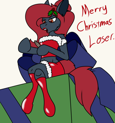 Size: 3000x3200 | Tagged: safe, artist:drog, derpibooru import, oc, oc:jessi-ka, pony, christmas, holiday, latex