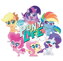 Size: 825x800 | Tagged: safe, derpibooru import, applejack, fluttershy, pinkie pie, rainbow dash, rarity, twilight sparkle, twilight sparkle (alicorn), alicorn, g4, g4.5, my little pony: pony life, logo